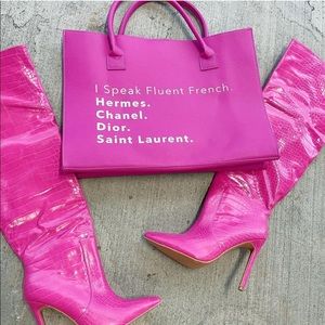 Large Vegan Pink Tote